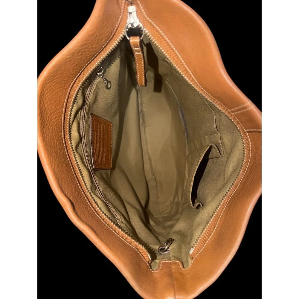 Coach Legacy Convertible Purse F10940 Camel Pebbled Leather Nickel Shoulder Bag - Picture 8 of 9